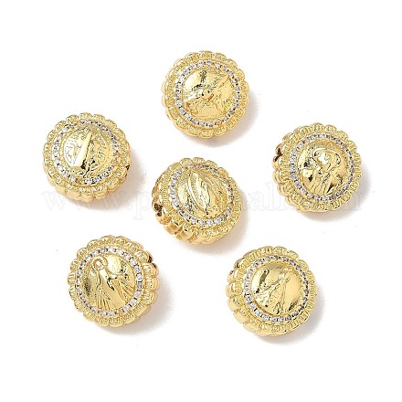 Латунные микро проложить кубического циркония бусы KK-Q068-44G-1