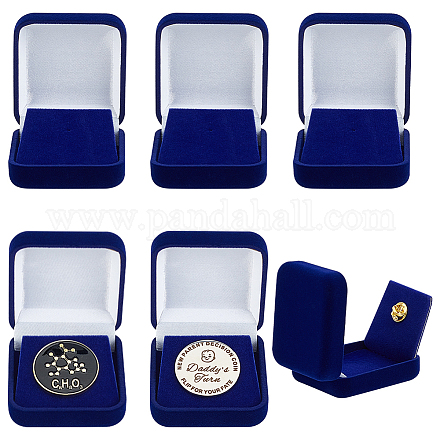Бархатные коробки для хранения значков CON-WH086-145A-1