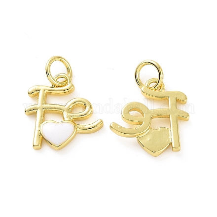 Подвески из латуни с покрытием из эмали KK-C008-18G-05-1
