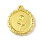 304 Stainless Steel Pendants, Real 18K Gold Plated, Rose, Flat Round, 18.5x15.5x3.5mm, Hole: 1.2mm