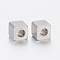 Tarnish Resistant 304 Stainless Steel Beads, Cube, Stainless Steel Color, 5x5x5mm, Hole: 3mm