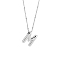 1pc Brass Chain with Alloy Letter Pendants Necklaces, Lead Free & Nickel Free & Cadmium Free, Platinum, Letter M, 17.99~18.23 inch(45.7~46.3cm), pendants: 20~22.5x13~23mm