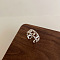 Brass Adjustable Cuff Rings, Heart Themes, Platinum, Inner Diameter: 15~20mm
