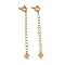 925 Sterling Silver Chain Extenders, with Spring Ring Clasps & Charms, Heart, Antique Golden, 59x5.8mm, Hole: 1.6mm