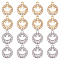 16Pcs 2 Colors Rack Plating Brass Micro Pave Cubic Zirconia Charms, Long-Lasting Plated, Flat Round with Smiling Face, Mixed Color, 12.5x10x2mm, Hole: 1.2mm, 8pcs/color