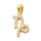 925 Sterling Sliver Micro Pave Clear Cubic Zirconia Pendants, Twelve Constellations Charms, Golden, Capricorn, 10~16x10~15.5x1.5~2mm, Hole: 2.5x5mm