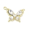Alloy Pendants with Rhinestone, Rack Plating, Cadmium Free & Nickel Free & Lead Free, Butterfly Shape, Golden, 15x19.5x4mm, Hole: 1.2mm