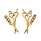 Ion Plating(IP) 304 Stainless Steel Pendants, Scissors with Comb Charm, Golden, 33.5x19x2mm, Hole: 1.6mm