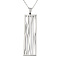 Non-Tarnish 201 Stainless Steel Pendant Necklaces, with Cable Chains and Lobster Claw Clasps, Rectangle, Stainless Steel Color, 17.71 inch(45cm), 1.5mm