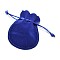 Velvet Bags Drawstring Jewelry Pouches, for Party Wedding Birthday Candy Pouches, Blue, 13.5x10.5cm