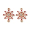 Alloy Enamel Connector Charms, Helm Links with Crystal Rhinestone, Light Gold, Cadmium Free & Nickel Free & Lead Free, Red, 22x16.8x1.7mm, Hole: 1.2mm