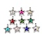 K5 Glass Pendants, Alloy Findings, UV Plated, Star, Platinum, 20x17.5x5mm, Hole: 1.8mm