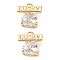 Brass Micro Pave Clear Cubic Zirconia Charm, Cadmium Free & Nickel Free & Lead Free, Lucky Heart, Faceted, Real 18K Gold Plated, 9.5x9.5x4.5mm, Hole: 1.4mm