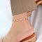Daisy 304 Stainless Steel Charms Anklets, Rose Gold, 7-7/8 inch(200mm)