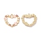 Alloy Enamel Pendants, with ABS Beads and Rhinestone, Cadmium Free & Nickel Free & Lead Free, Golden, Heart with Flower Charm, Pink, 23x26.5x4mm, Hole: 1.8mm