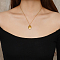 Simple Design Stainless Steel Oval Locket Pendant Necklaces for Women Daily Wear, Real 18K Gold Plated, 17.72 inch(45cm)