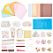 DIY Envelope & Card Craft Kits, including Envelope, Paperboard and Rectangle Konfetti, Silk Ribbon, Rhinestone and Paper Accessories, Mixed Color, 290x130x0.1mm