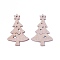 Undyed Wood Pendants, Christmas Tree, BurlyWood, 68.5x47x2.5mm, Hole: 2.5mm