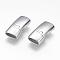 Tarnish Resistant 304 Stainless Steel Magnetic Clasps with Glue-in Ends, Rectangle, Stainless Steel Color, 24x12x7.5mm, Hole: 5mm