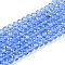 Glass Beads Strands, Faceted, Rondelle, Light Sky Blue, 2.9~3.3x2mm, Hole: 0.8mm, about 144~150pcs/strand, 35~37cm