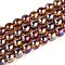 Electroplate Transparent Glass Beads Strands, Round, AB Color Plated, Peru, 8~8.5mm, Hole: 1mm, about 51~53pcs/strand, 14.57~15.35''(37~39cm)