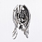 304 Stainless Steel Pendants, Halloween, Death, Antique Silver, 66x35.5x15mm, Hole: 7x15mm