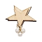 Alloy Decorate, with ABS Beads & Rhinestone, Garment Accessories, Cadmium Free & Lead Free, Flower, Light Gold, White, 23x16mm