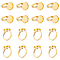 Adjustable Brass Ring Components, Golden, 17mm, 40pcs/box