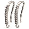 Rack Plating Brass Pave Cubic Zirconia Earring Hooks, Ear Wire, Lead Free & Cadmium Free, Star, Platinum, 14~14.5x1.7mm, Hole: 1.4mm, 18 Gauge, Pin: 1mm