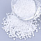 Opaque Glass Cylinder Beads, Seed Beads, Frosted Colours, Round Hole, White, 1.5~2x1~2mm, Hole: 0.8mm, about 8000pcs/bag, about 85~95g/bag