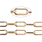 304 Stainless Steel Paperclip Chains, Flat Oval, Drawn Elongated Cable Chains, Unwelded, with Spool, Golden, 13.5x6x1mm, about 32.8 Feet(10m)/roll