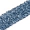 Transparent Glass Beads Strands, Triangle, Faceted, Steel Blue, 3~3.5x4~4.5x4~4.5mm, Hole: 0.8mm, about 121~131pcs/strand, 14.37~15.35 inch(36.5~39cm)