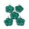 Natural Malachite Big Pendants, Peach Blossom Charms, with Platinum Plated Alloy Snap on Bails, 57x48x9mm, Hole: 6x4mm