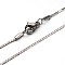 Tarnish Resistant 304 Stainless Steel Cuban Link Chain Necklaces, with Lobster Clasps, Stainless Steel Color, 17.7 inch(45cm)