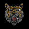 SUPERDANT Tiger Fierce Iron on Rhinestone Patches Iron on Hotfix Transfer Decal Animal T-Shirt Crystal Heat Transfer Hot fix Rhinestone Bling DIY Decals for Clothing Decor