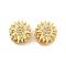 Brass Micro Pave Clear Cubic Zirconia Multi-Strand Links, Flower, Real 18K Gold Plated, 10x10x6mm, Hole: 1.6mm