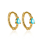 Simple S925 Sterling Silver Twisted Teardrop Hoop Earrings, Geometric Design, Golden, 13x3mm