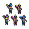 Rainbow Color Alloy Pendants, Cadmium Free & Lead Free, Spaceman, 19.5x13.5x5mm, Hole: 1.4mm