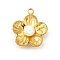 304 Stainless Steel Pendants, with Glass Pearl, Real 18K Gold Plated, Flower, 25x22x8mm, Hole: 2.5mm