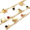 Brass Bar Link Chain, with Enamel Charms, Long-Lasting Plated, with Spool, Soldered, Butterfly & Flat Round, Golden, Flat Round: 7x4x2mm, Butterfly: 7.5x8.5x1mm, 32.8 Feet(10m)/roll