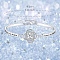 Monther's Day Clover Brass Pave Clear Cubic Zirconia Link Bracelets for Women, Platinum, 7-1/4 inch(18.3cm)