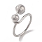Non-Tarnish 304 Stainless Steel Finger Rings for Women, Round, Stainless Steel Color, 6.5mm, US Size 7 1/4(17.5mm)