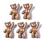 Opaque Acrylic Pendants, Pearl Luster Plated, Bear, Camel, 36x22x13.5mm, Hole: 2.5mm