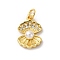 Brass Micro Pave Cubic Zirconia Pendants, Shell Shapes, with ABS Imitation Pearl Beads, Rack Plating, Long-Lasting Plated, Cadmium Free & Lead Free, with Jump Ring, Real 18K Gold Plated, 16x11x5mm, Hole: 3mm