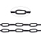 304 Stainless Steel Paperclip Chains, Soldered, with Spool, Electrophoresis Black, 4.8x2.5x0.5mm, about 32.8 Feet(10m)/roll