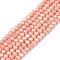 Electroplate Glass Beads Strands, Opaque Solid Color, AB Color Plated, Faceted, Rondelle, Dark Salmon, 2.9~3.3x2mm, Hole: 0.8mm, about 144~150pcs/strand, 35~37cm