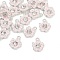 Alloy Enamel with Crystal Rhinestone Charms, Flower, Platinum, Pink, 12x10x3.5mm, Hole: 1.2mm