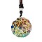 Orgonite Chakra Natural & Synthetic Mixed Stone Pendant Necklaces, Nylon Thread Necklace for Women, Flat Round, Flower, 25.59 inch(65cm)