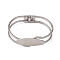 Brass Blank Bangle Base, Lead Free and Nickel Free, Platinum Color, Inner Diameter: 44x61.7mm, Tray: 15x40mm