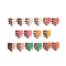 8 Colors Resin & Walnut Wood Pendants, Tropical Leaf Charms, Monstera Leaf Pendant, Mixed Color, 30x28x3.5mm, Hole: 2mm, 2pcs/color, 16pcs/set